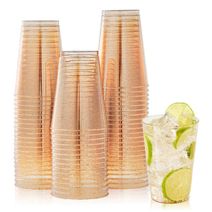 12 oz 100 pack Champagne Gold Plastic Cups For Party