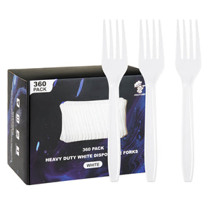 (Wholesale) White Disposable Forks Plastic Cutlery Set