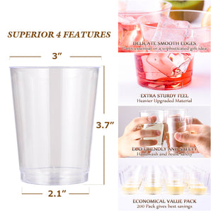10 oz 200 pack Clear Disposable Plastic Cups
