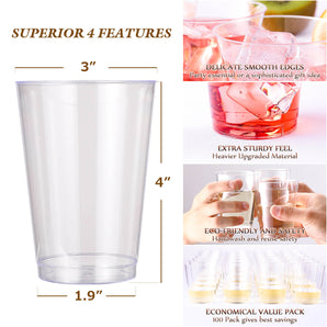 12oz 100 pack Cocktails Tumblers Disposable Plastic Cups