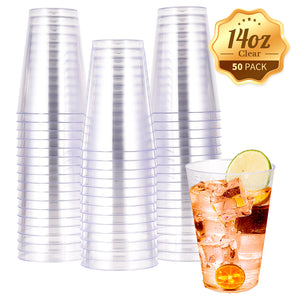 14 oz 50 pack Disposable plastic cups for Parties