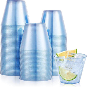 9 oz 100 pack Blue Plastic Cups Tumblers for Party
