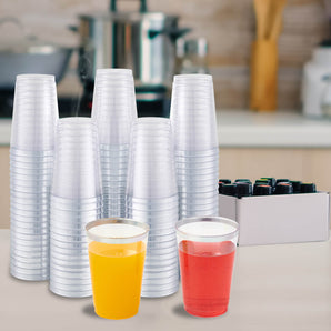 12 oz 100 Pack Silver Plastic Cups for Party