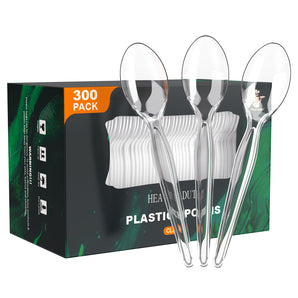 6 inch 300 pack Clear Disposable Basic Plastic Spoons