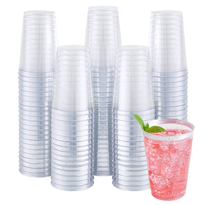 12 oz 100 Pack Silver Plastic Cups for Party