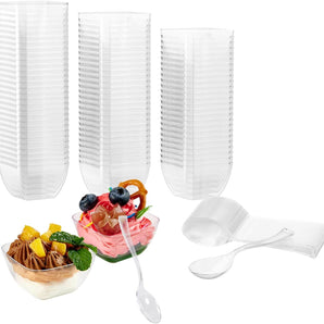 2.6 oz 200 pack Clear Plastic Pudding Appetizer Cups