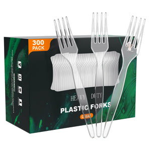 7.1 inch 300 pack Clear Forks Plastic Perfect for Daily use