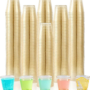 (Wholesale) 1 oz Gold Glitter Cups Tumblers For Party