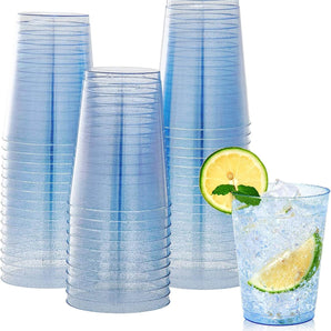 10 oz 100 pack Blue Plastic Cups Tumblers for Party