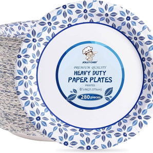 8.37 inch 280 pack Paper Plates Heavy Duty Printed