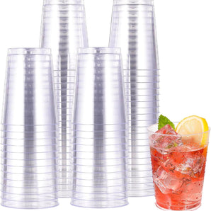 10 oz 100 pack Clear Disposable Plastic Cups for Party