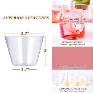 5 oz 100 Pack Small Clear Disposable Cups for Party