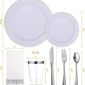 700 Count Silver Dinnerware Set