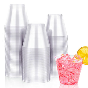 10oz 100 Pack Heavy Duty Clear Plastic Cups Tumblers for Party