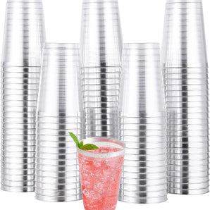 (Wholesale)  12 oz Plastic Cups with Silver Rim for Parties