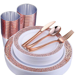 (Wholesale) Rose Gold Dinnerware Set for Party