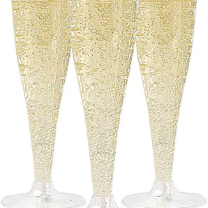 4.5 oz 50 pack Clear Plastic Champagne Glasses