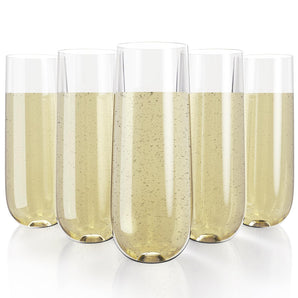 9 oz 36 Pack Plastic Champagne Flutes for Party