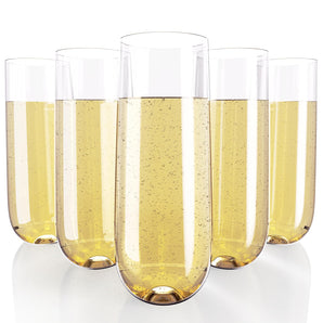 9 oz 24 Pack Plastic Champagne Flutes for Party