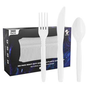 360 pack Disposable Plastic Cutlery Set