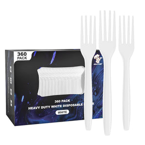 6.18 inch 360 Pack White Disposable Forks