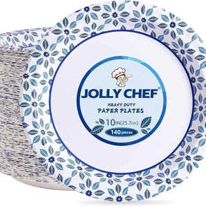 10 inch 140 pack Disposable Paper Plates for Everyday Use