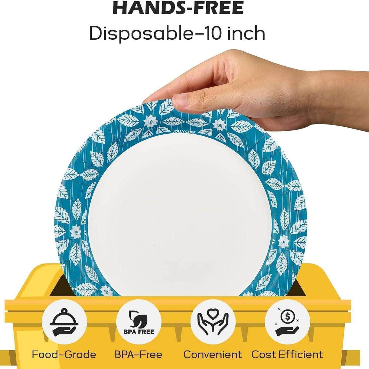 10 inch 140 pack Paper Plates Safe for Everyday Use JOLLYCHEF
