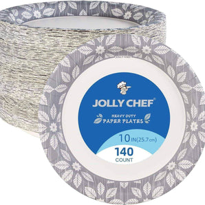 10 inch 140 Pack Disposable Paper Plates for Everyday Use